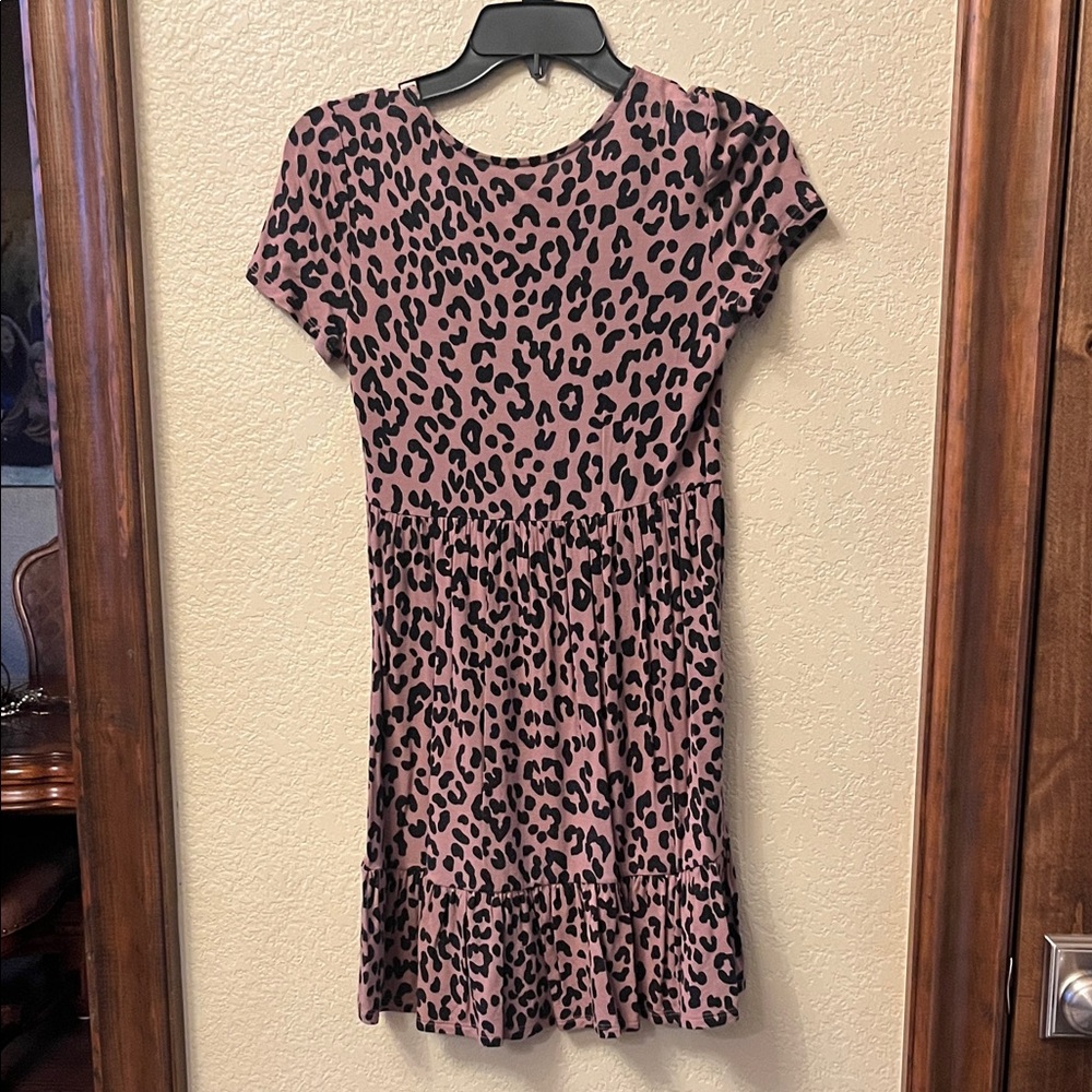 Art Class Pink Leopard Print Casual Dress